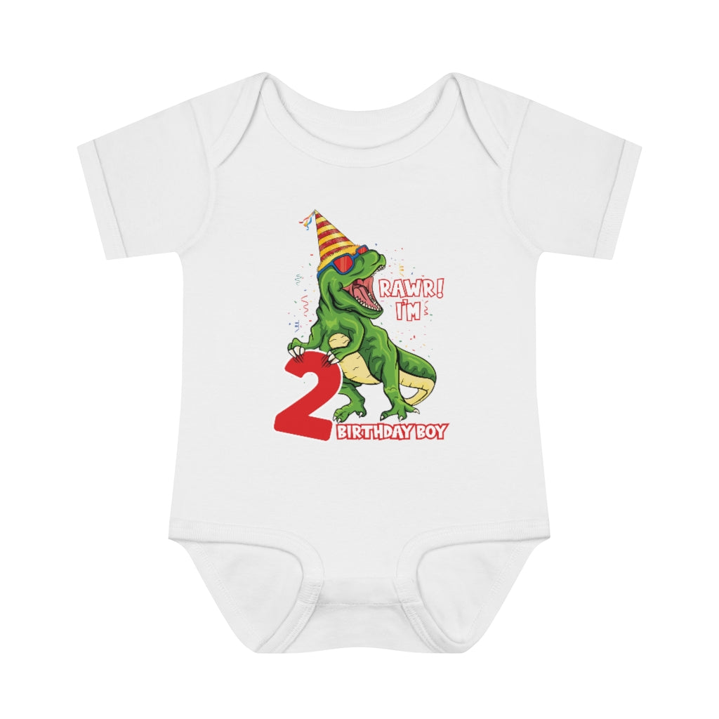 Rawr I'm Two Infant Baby Rib Bodysuit Kids clothes