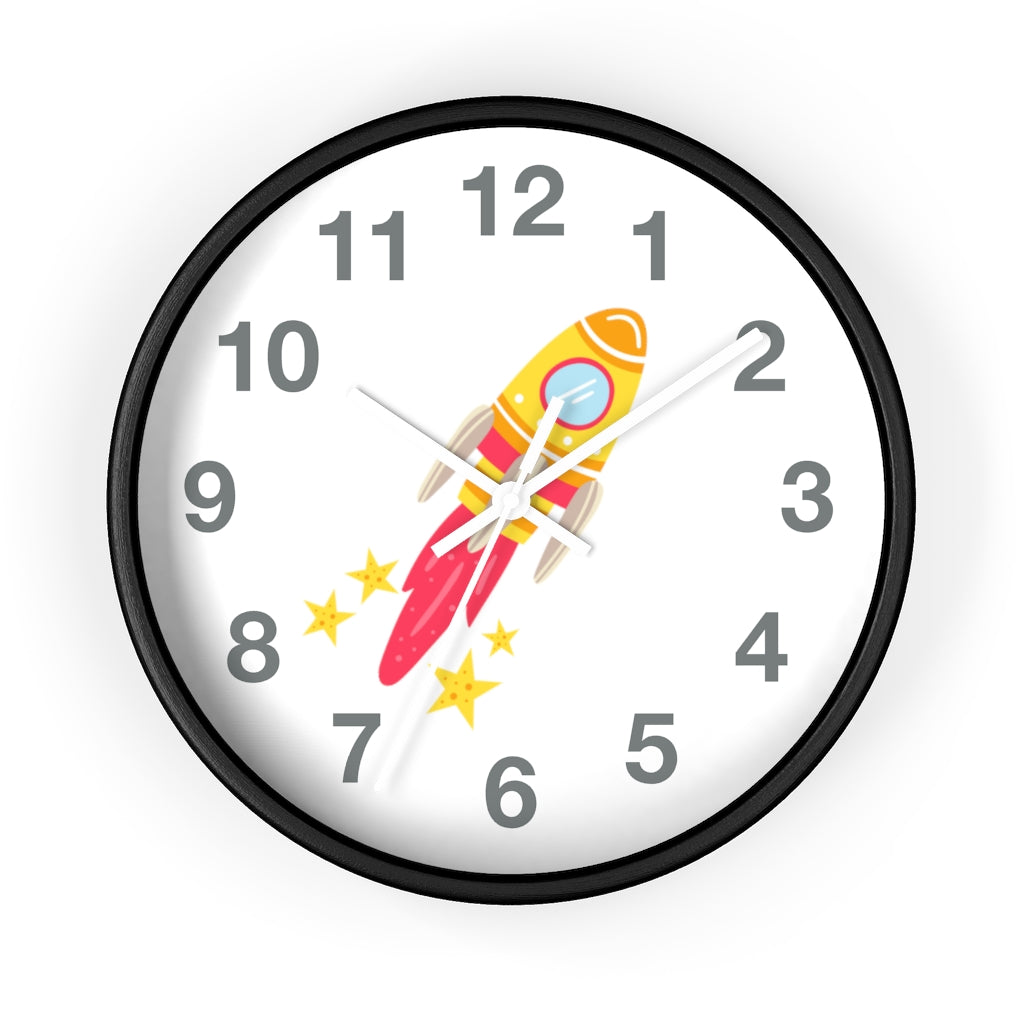 Rocket Ship Wall clock, Space Themed Decor, Astronaut Clock Home Decor