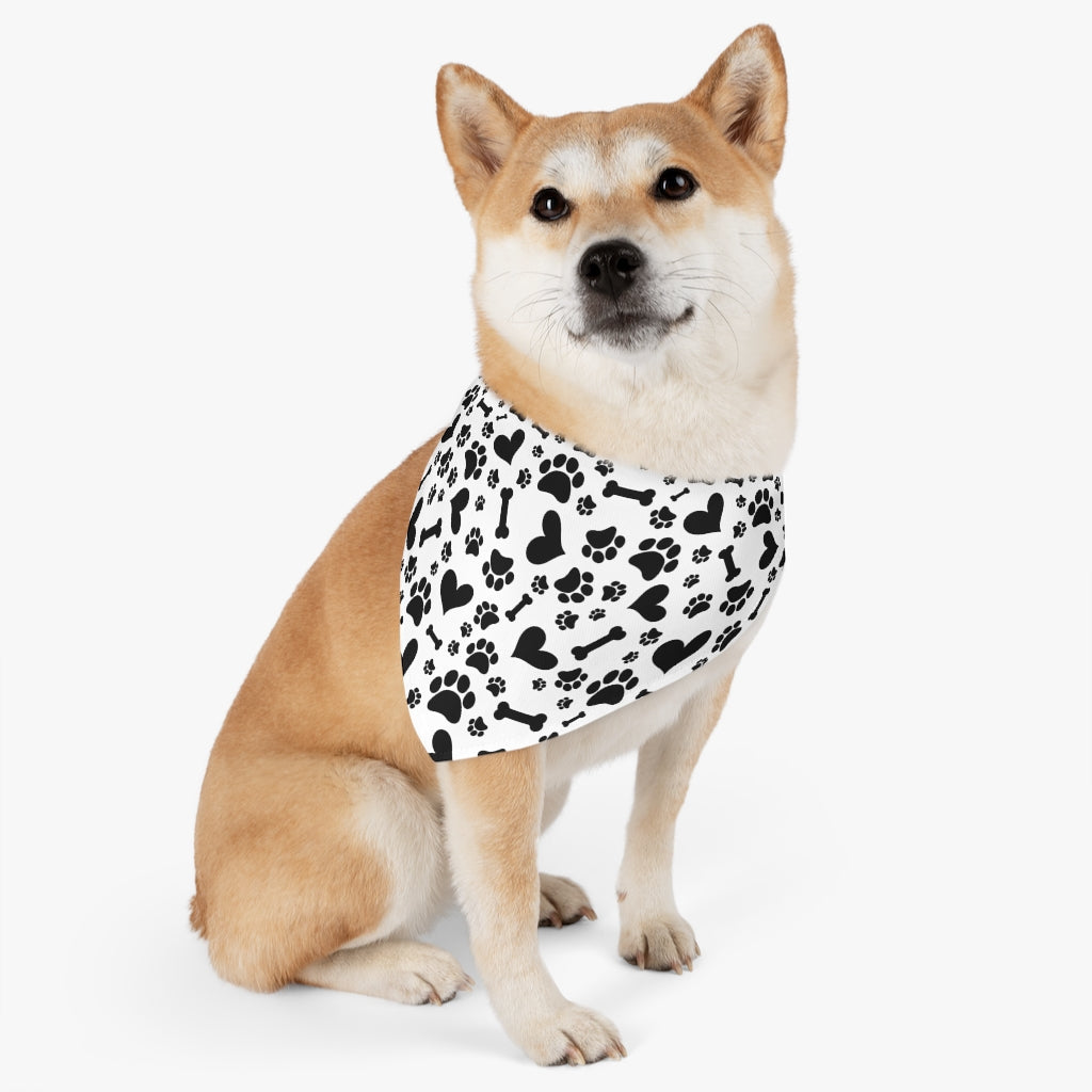 Paw Print Pet Bandana Collar Pets