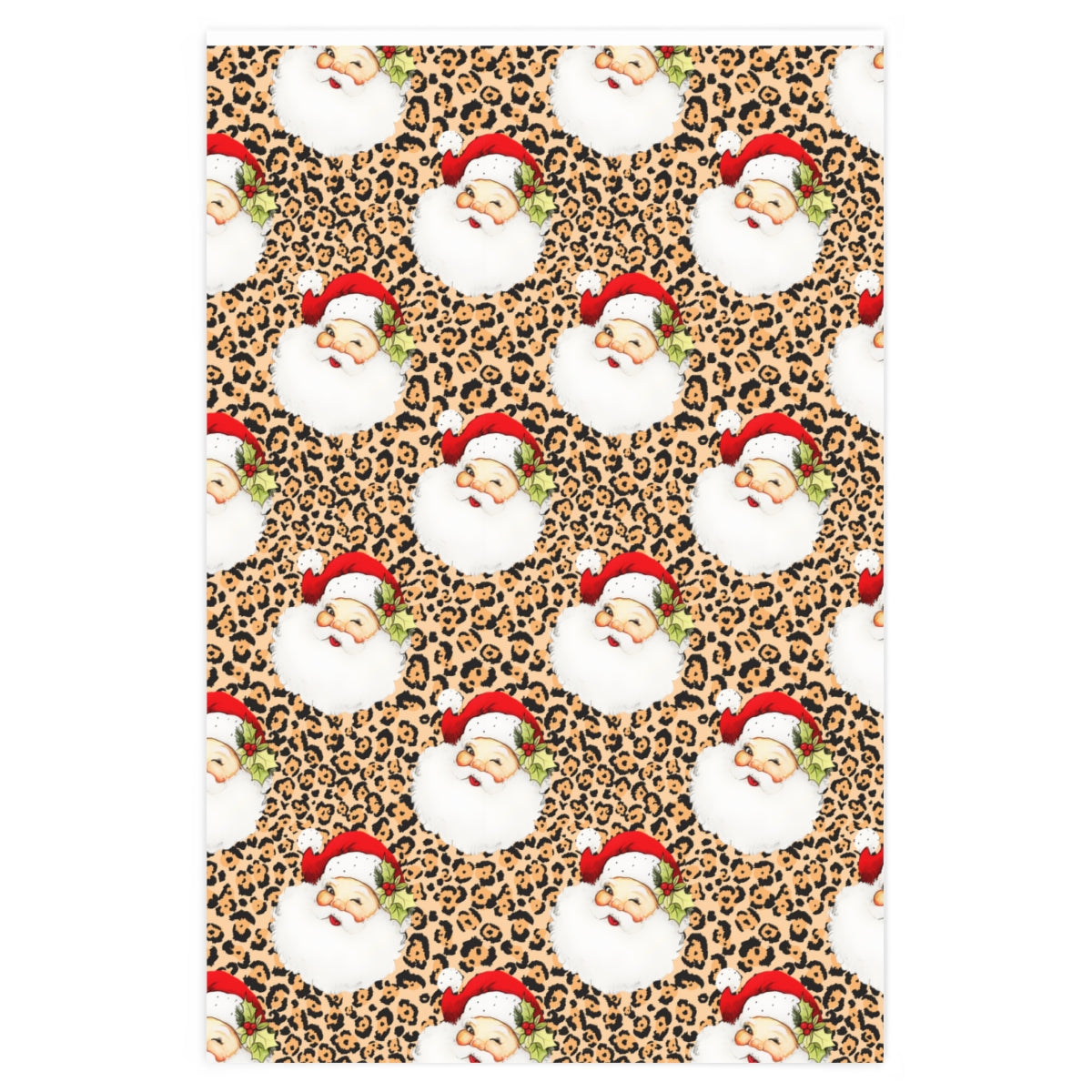 Leopard Vintage Santa Wrapping Paper