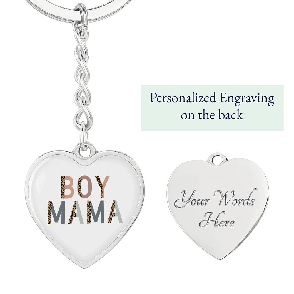 Boy Mama Key Chain, Boy Mama Gift, Leopard Boy Mama, Gift for Boy Mom, New Mom Gift Jewelry