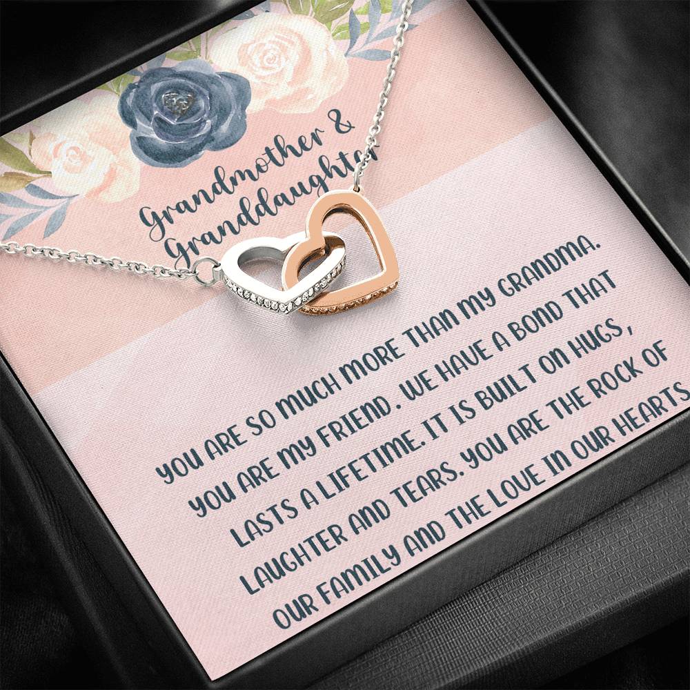 Grandmother & Granddaughter Necklace, Grandma Gift, Granddaughter Gift, Jewelry for Family, Birthday Gift, Rose, Silver Jewelry