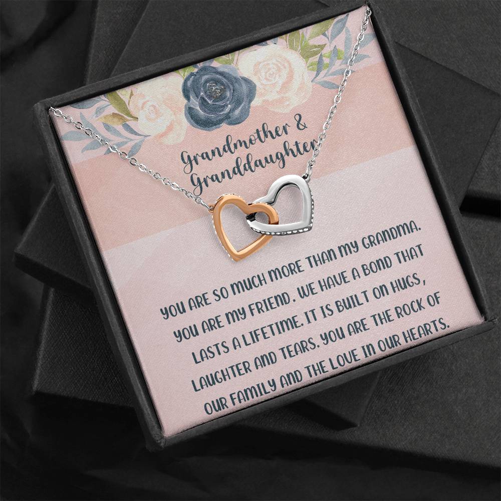 Grandmother & Granddaughter Necklace, Grandma Gift, Granddaughter Gift, Jewelry for Family, Birthday Gift, Rose, Silver Jewelry