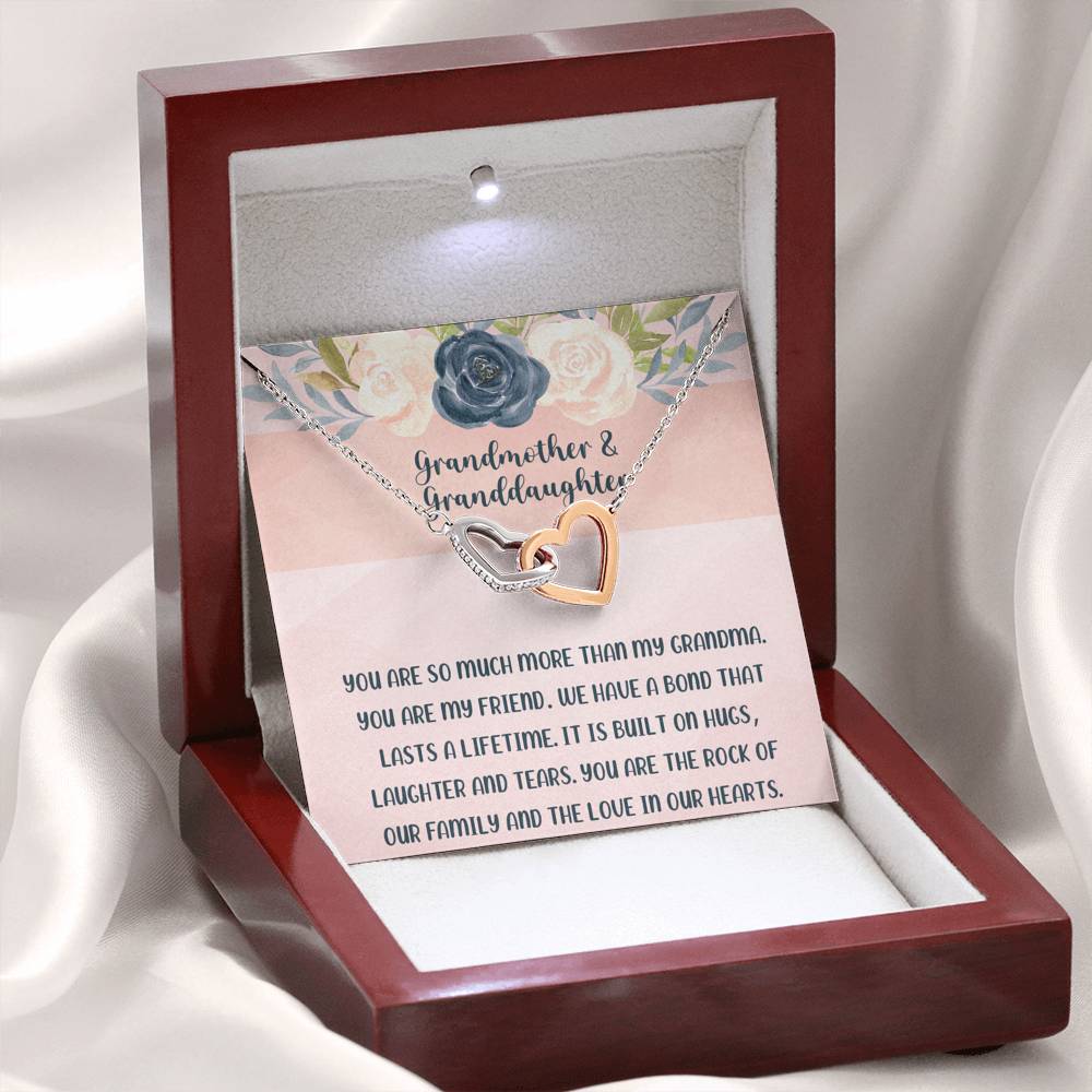 Grandmother & Granddaughter Necklace, Grandma Gift, Granddaughter Gift, Jewelry for Family, Birthday Gift, Rose, Silver Jewelry
