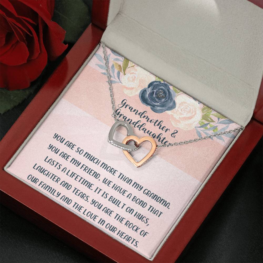 Grandmother & Granddaughter Necklace, Grandma Gift, Granddaughter Gift, Jewelry for Family, Birthday Gift, Rose, Silver Jewelry