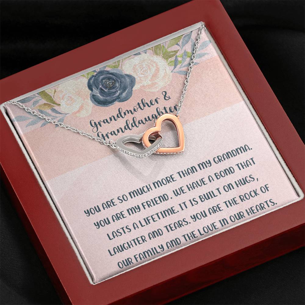 Grandmother & Granddaughter Necklace, Grandma Gift, Granddaughter Gift, Jewelry for Family, Birthday Gift, Rose, Silver Jewelry