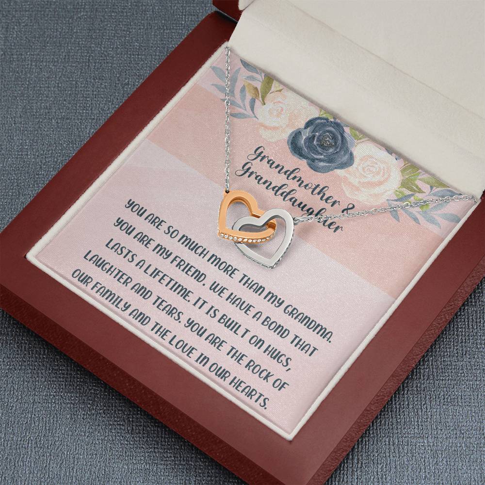Grandmother & Granddaughter Necklace, Grandma Gift, Granddaughter Gift, Jewelry for Family, Birthday Gift, Rose, Silver Jewelry