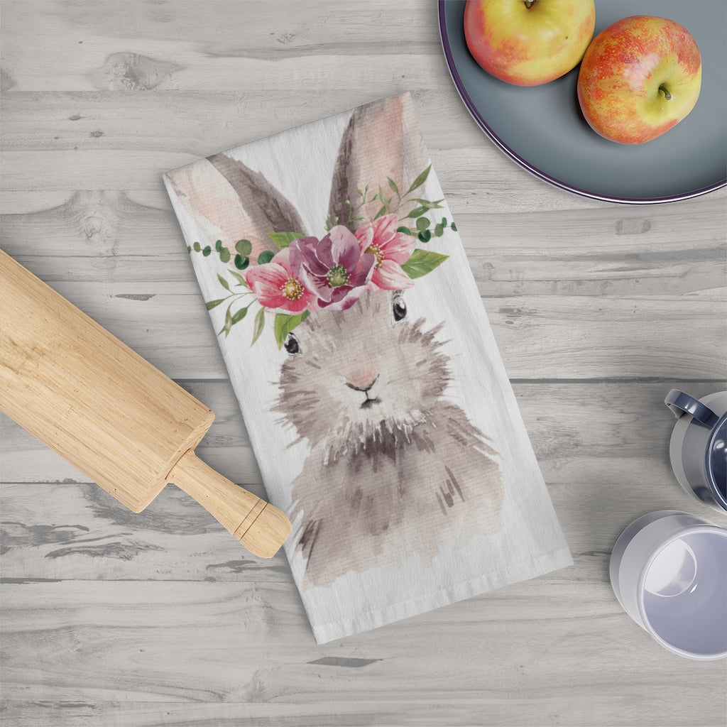 Spring Tea Towel, Easter Bunny Towel, Kitchen Towel, Table Linens, Easter Party Decor, Happy Easter, Easter Gift Spring Decor, Dish Towel Home Decor