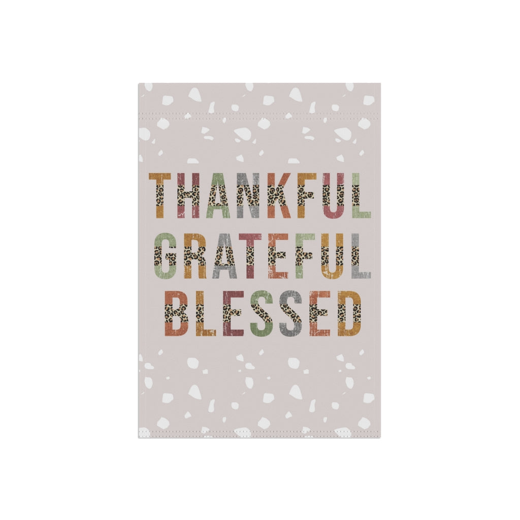 Thankful Grateful Blessed Leopard Garden Flag Home Decor