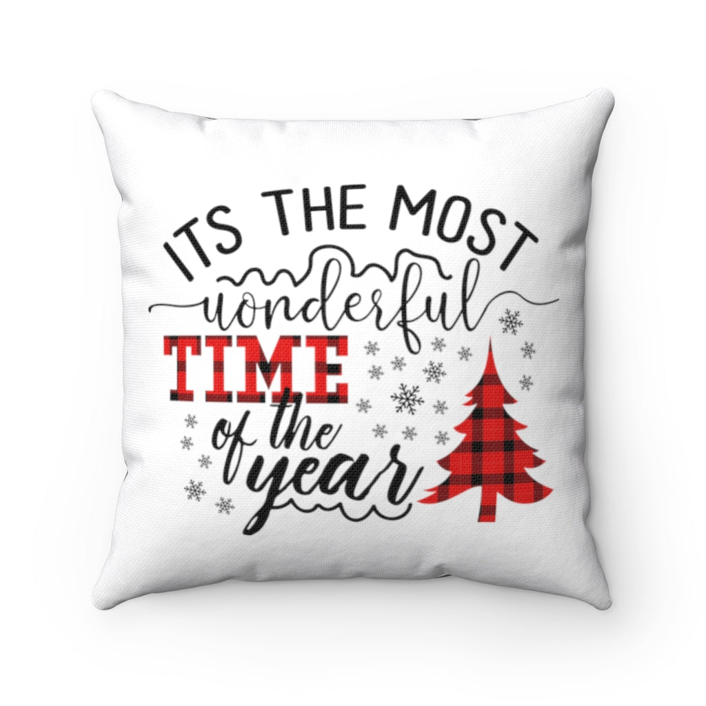 Its The Most Wonderful Time of the Year Square Pillow & Insert Home Decor