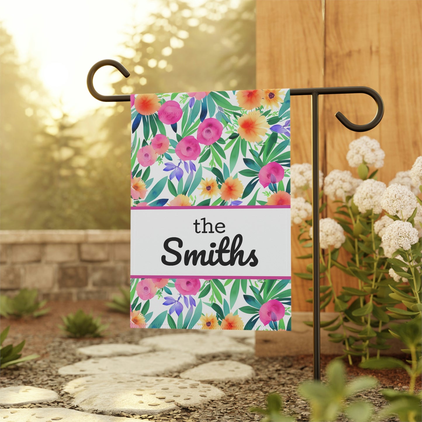 Floral Personalized Garden Flag