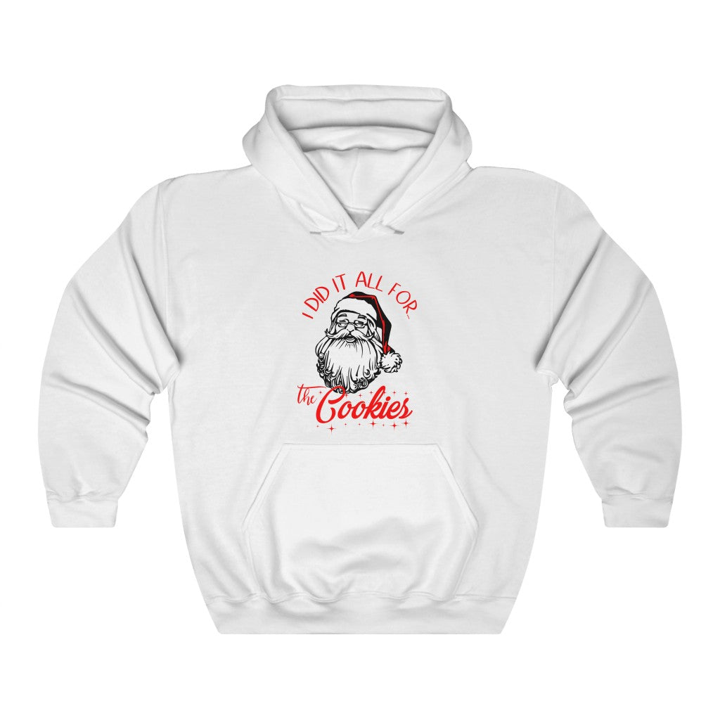 I Did It All For The Cookies Hoodie, Funny Christmas Sweatshirt, Christmas Gift, Vintage Santa, Santa Sweatshirt Hoodie