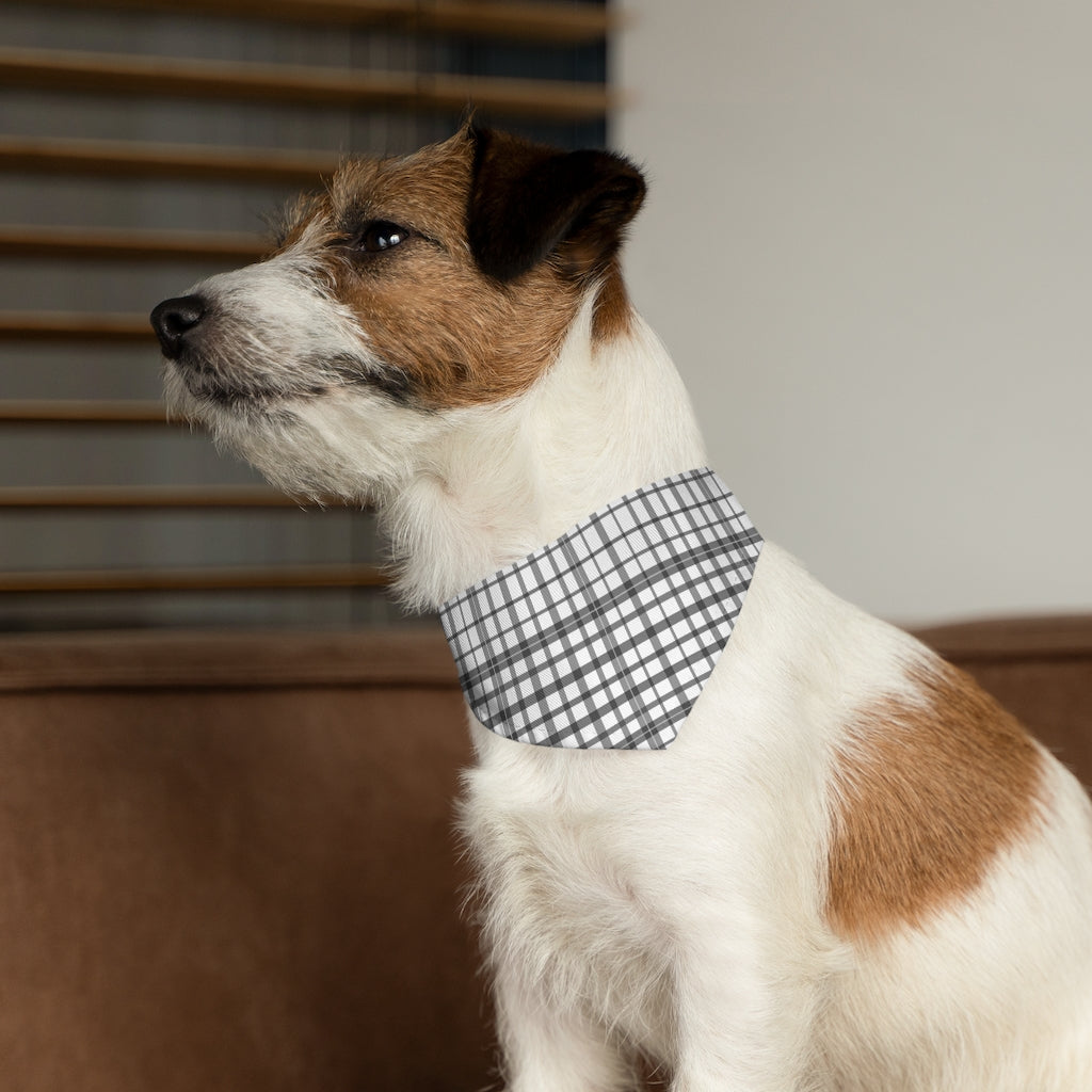 Plaid Pet Bandana Collar, Pet Bandana, Black and White Pet Collar, Buffalo Plaid, Fall Pet Bandana Pets