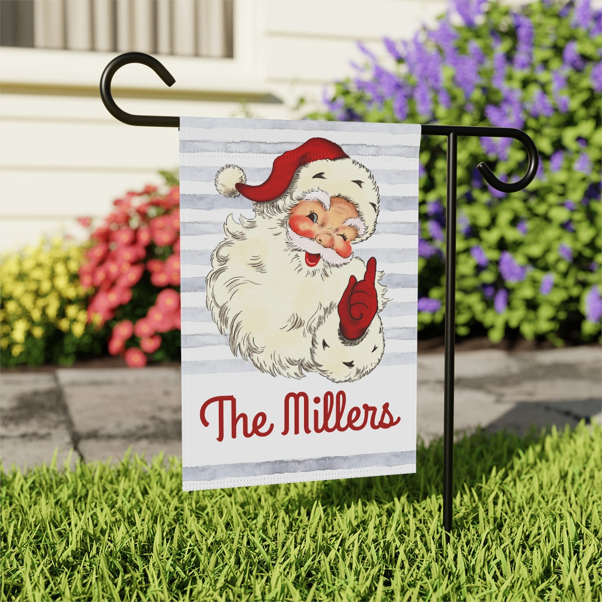 Personalized Santa Christmas Garden Flag