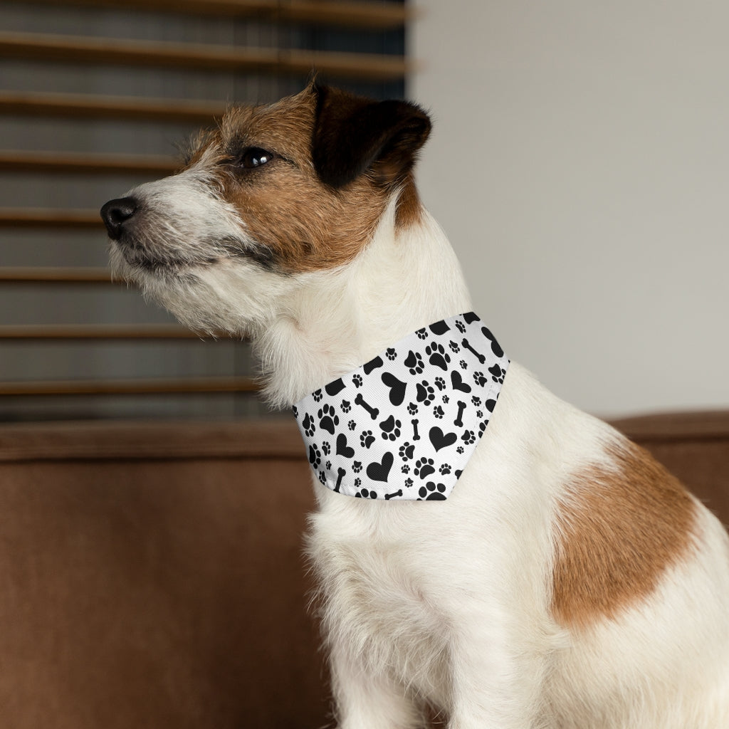 Paw Print Pet Bandana Collar Pets
