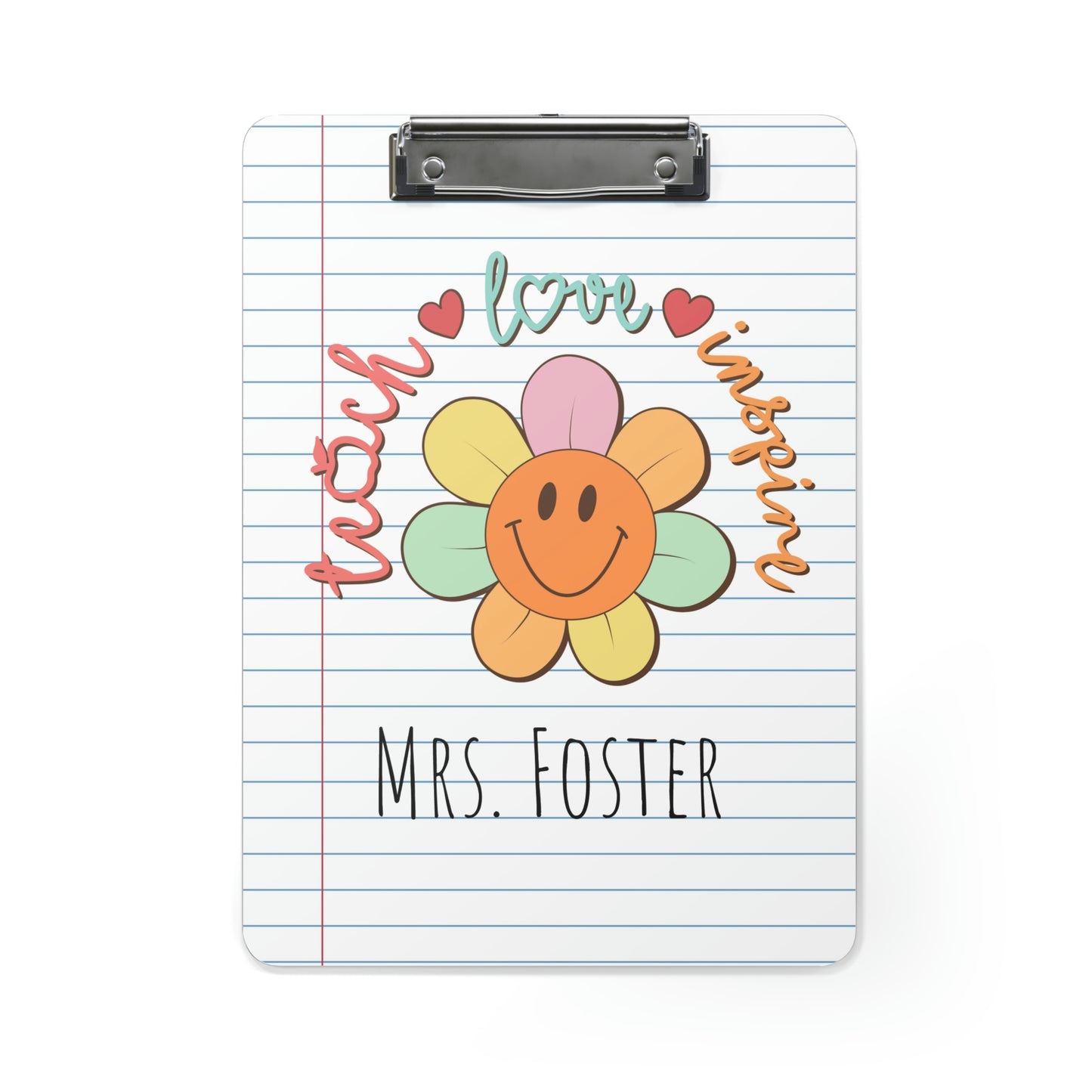 Personalized Teacher Clipboard, Teacher Appreciation Gift, Custom Monogram Clip Board, Retro, Monogram Teacher Gift, Back to School