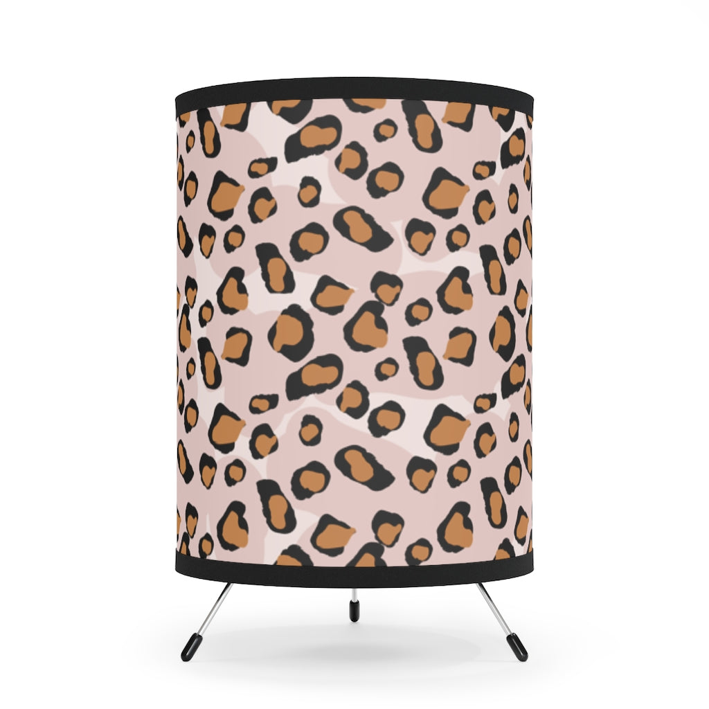 Pink Leopard Print Lamp, Leopard Print Table Lamp, Leopard Room Decor, Tripod Lamp with High-Res Printed Shade, US/CA plug Home Decor
