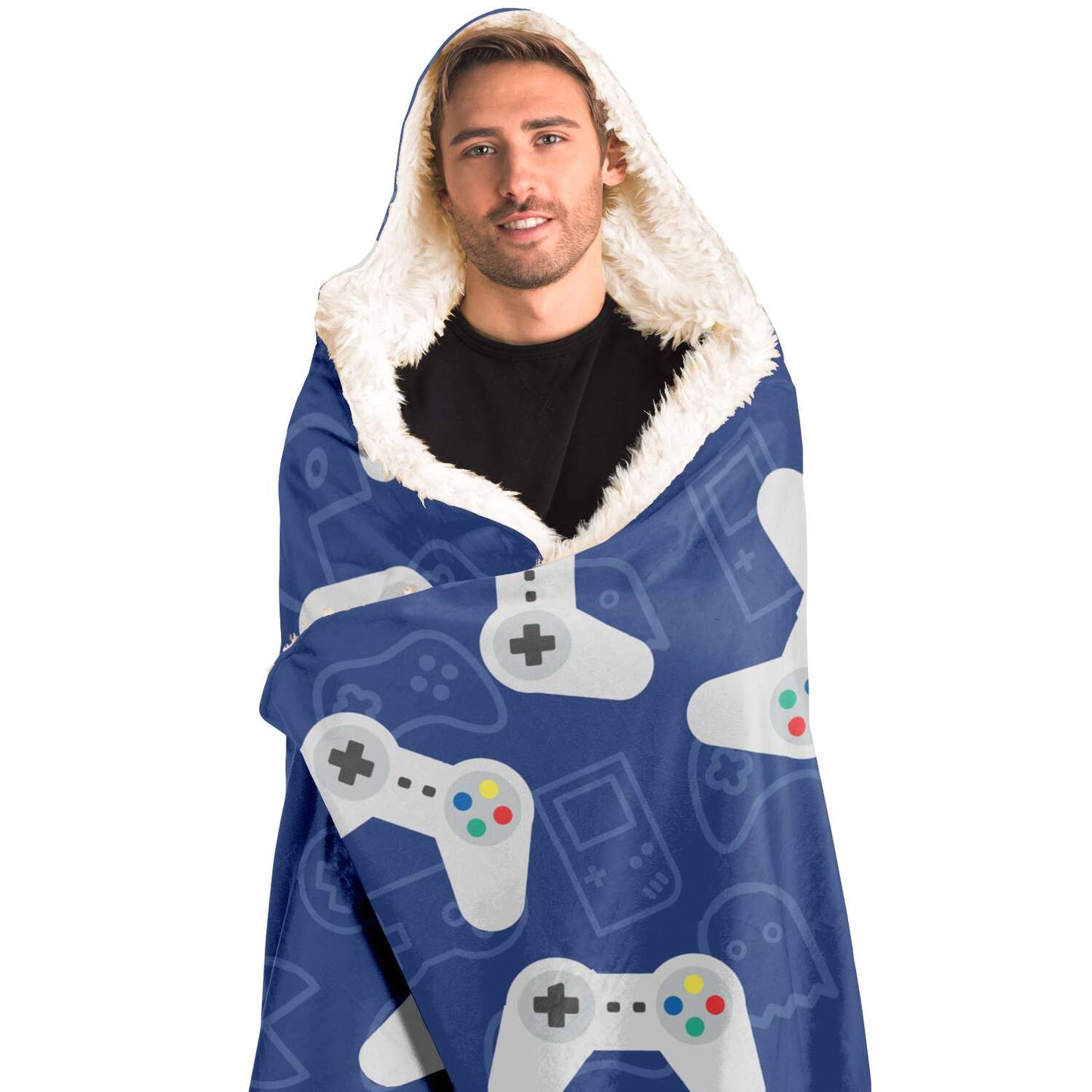 Gaming Themed Hooded Blanket Hooded Blanket - AOP