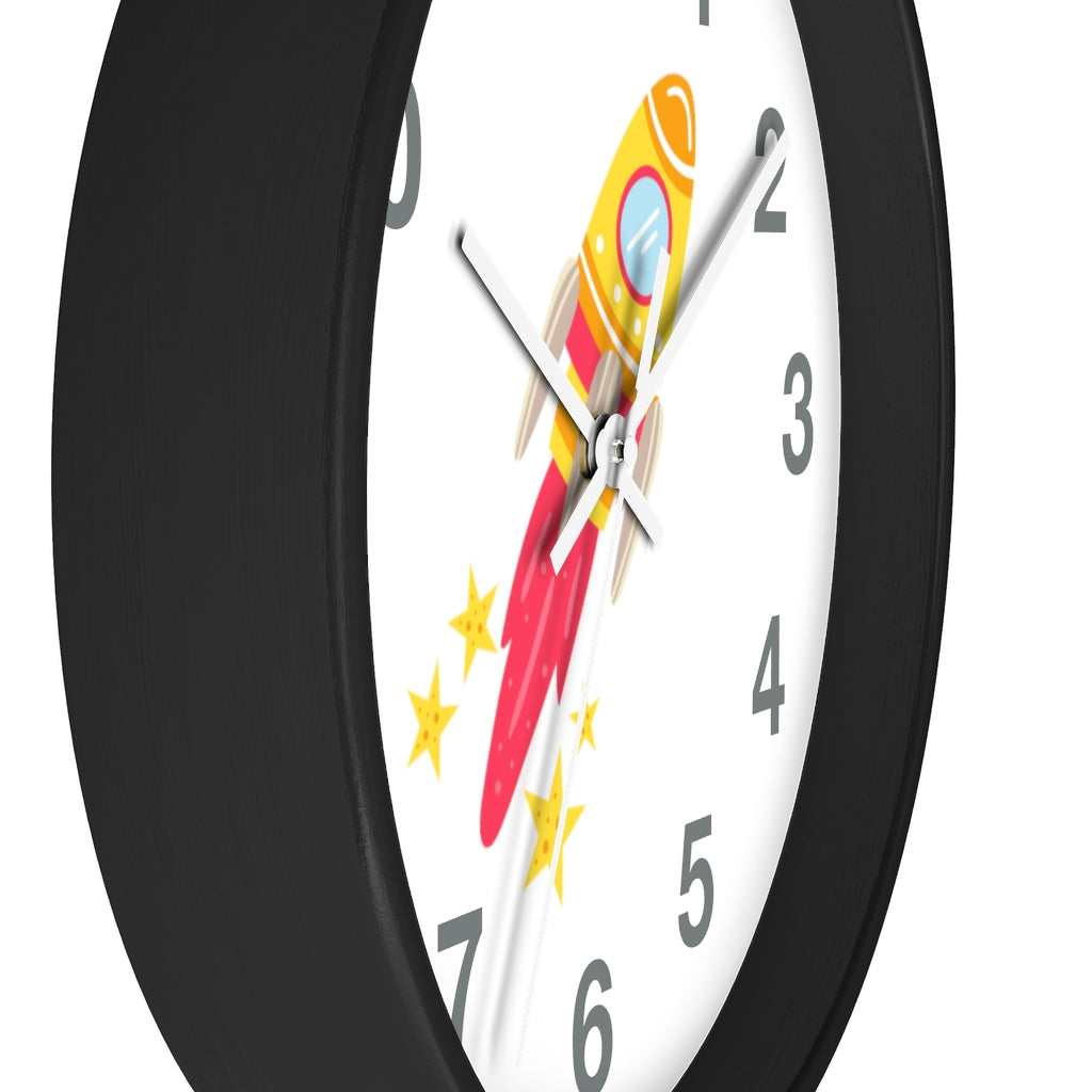 Rocket Ship Wall clock, Space Themed Decor, Astronaut Clock Home Decor