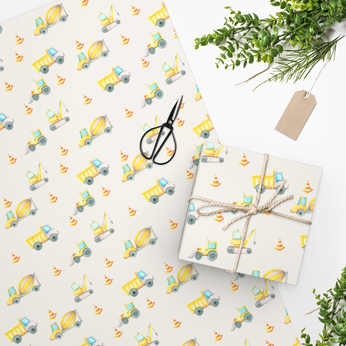 Construction Vehicle Wrapping Paper