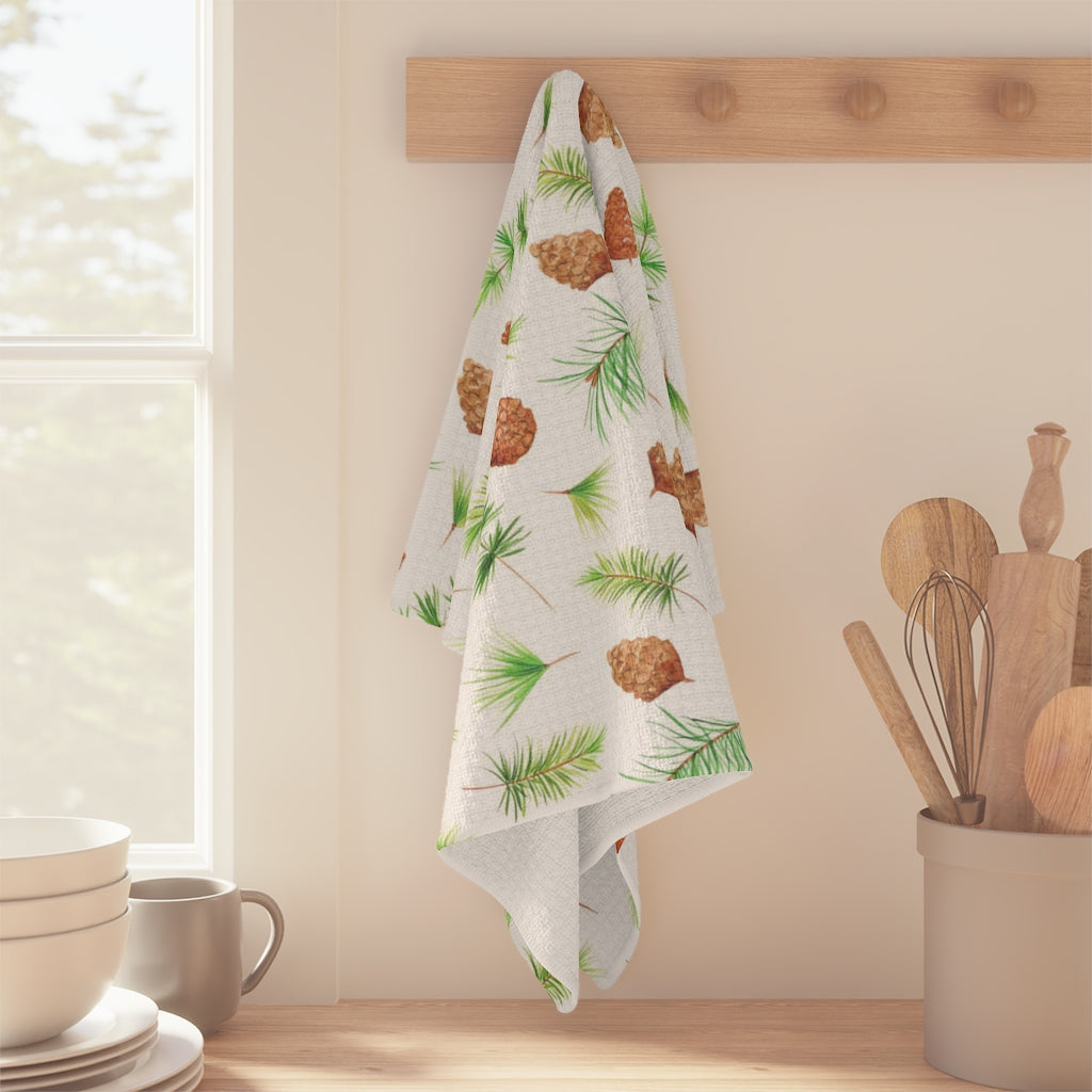 Evergreen Winter Waffle Kitchen Towel