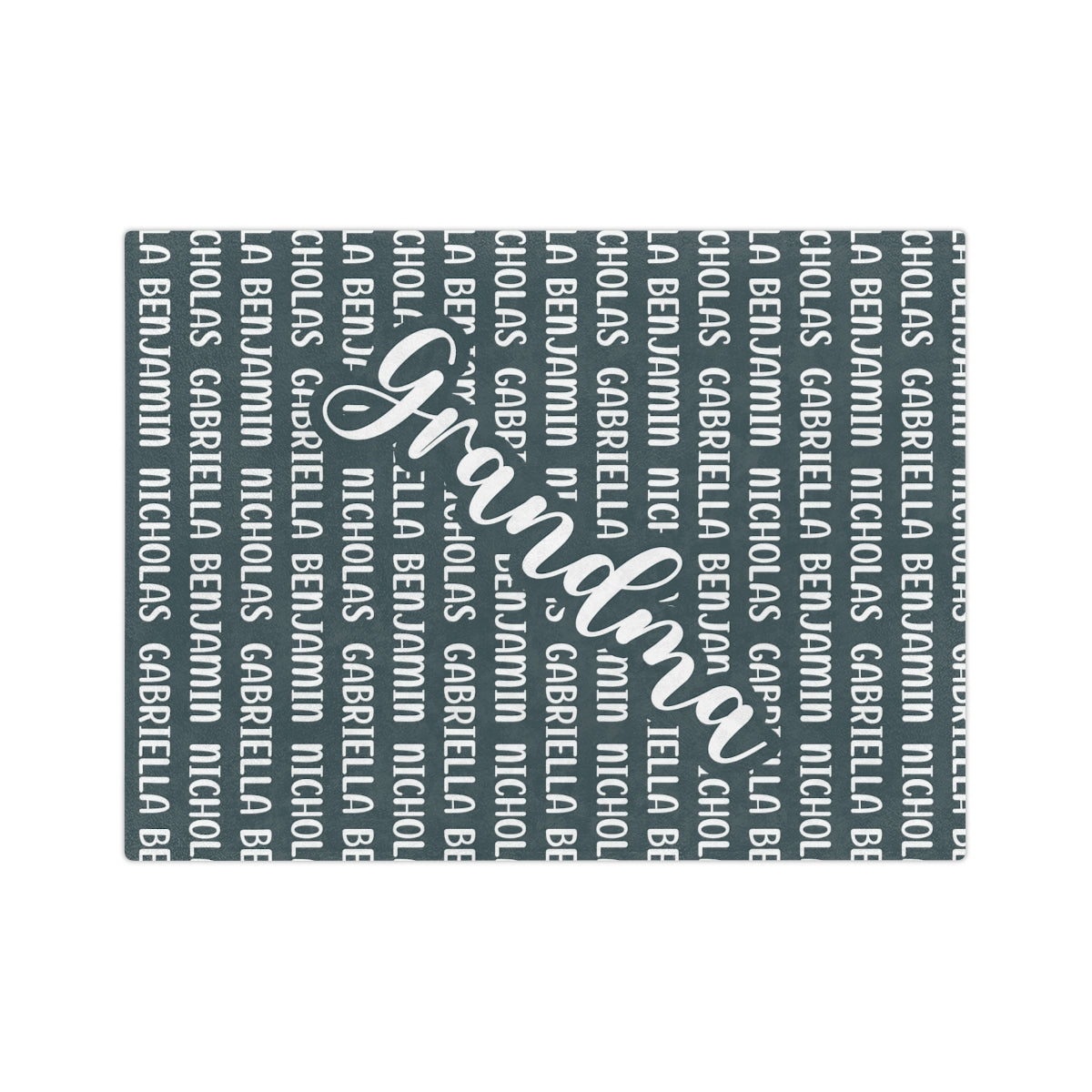 Grandchildren Name Minky Blanket for Grandma