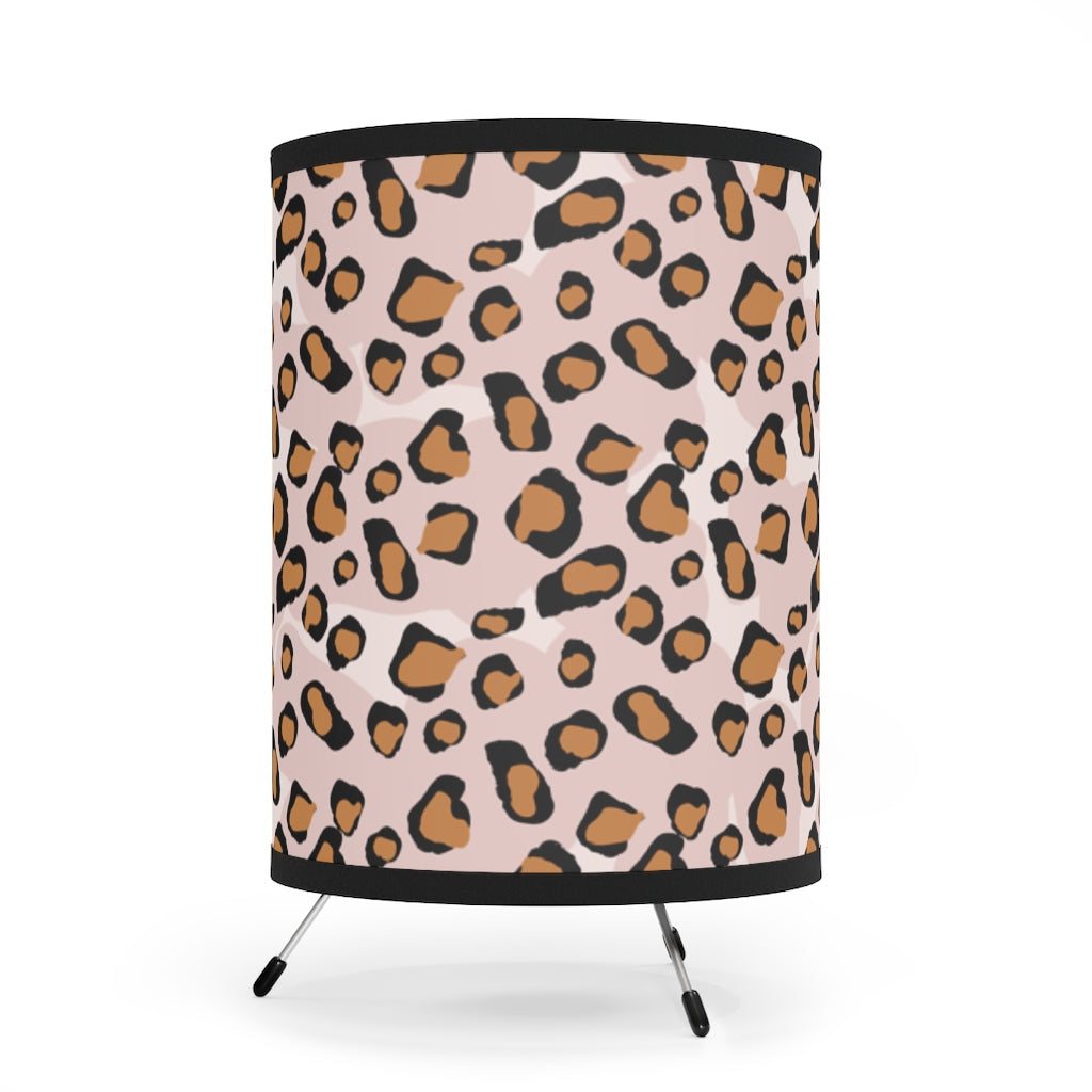 Pink Leopard Print Lamp, Leopard Print Table Lamp, Leopard Room Decor, Tripod Lamp with High-Res Printed Shade, US/CA plug Home Decor