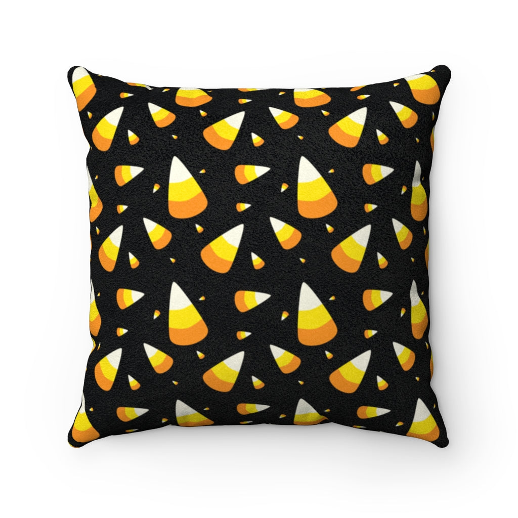 Candy Corn Faux Suede Square Pillow Case Home Decor