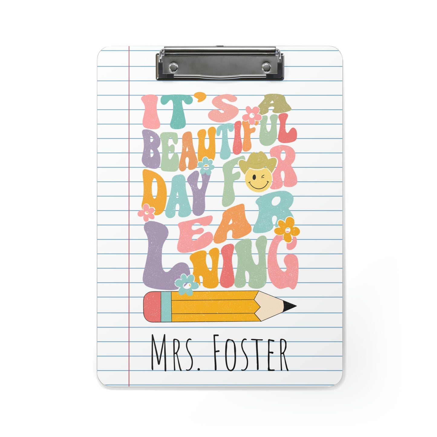 Personalized Teacher Clipboard, Teacher Appreciation Gift, Custom Monogram Clip Board, Retro, Monogram Teacher Gift, Back to School