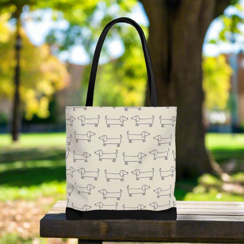 Dachshund minimalist patterned tote bag