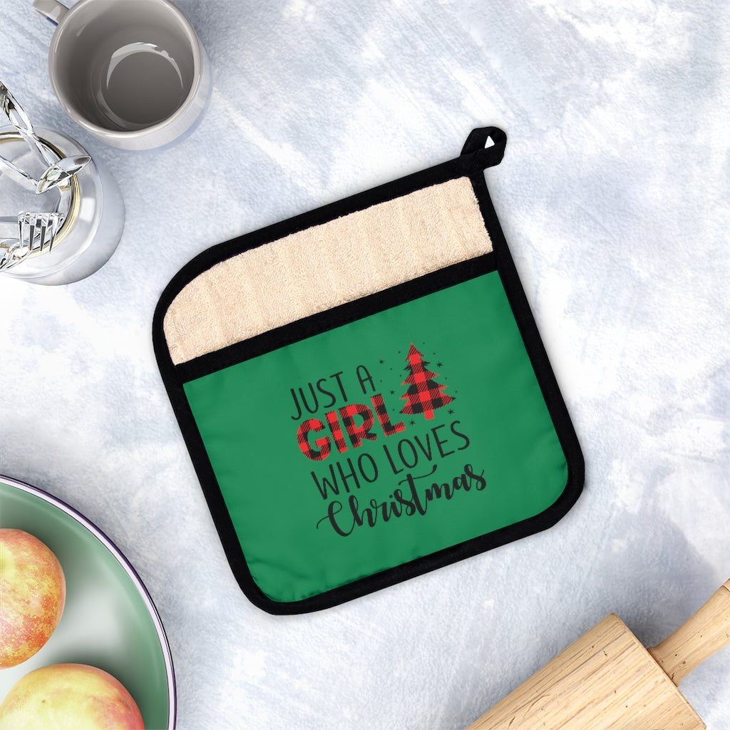 Christmas Pot Holder, Just A Girl Who Loves Christmas Home Decor
