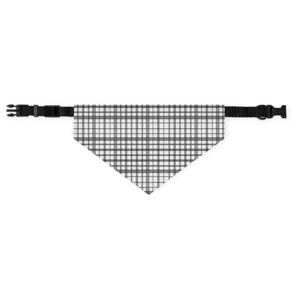 Plaid Pet Bandana Collar, Pet Bandana, Black and White Pet Collar, Buffalo Plaid, Fall Pet Bandana Pets