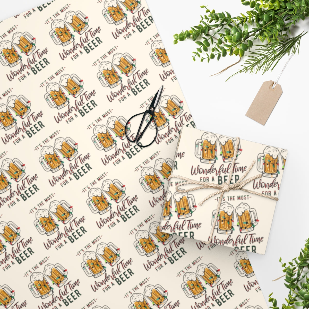 Most Wonderful Time for a Beer Christmas Gift Wrap