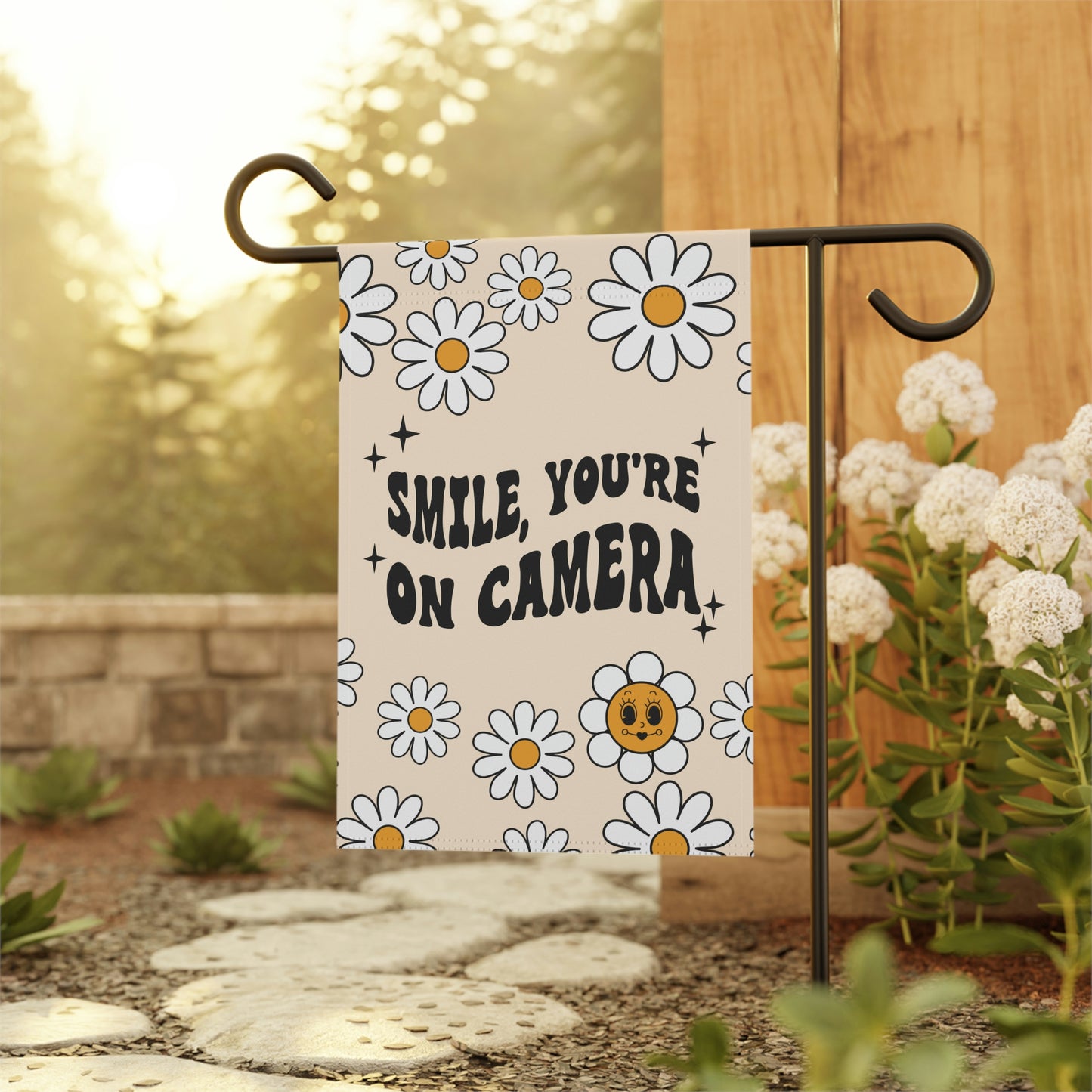 Smile You Are On Camera No Soliciting Funny Garden Flag