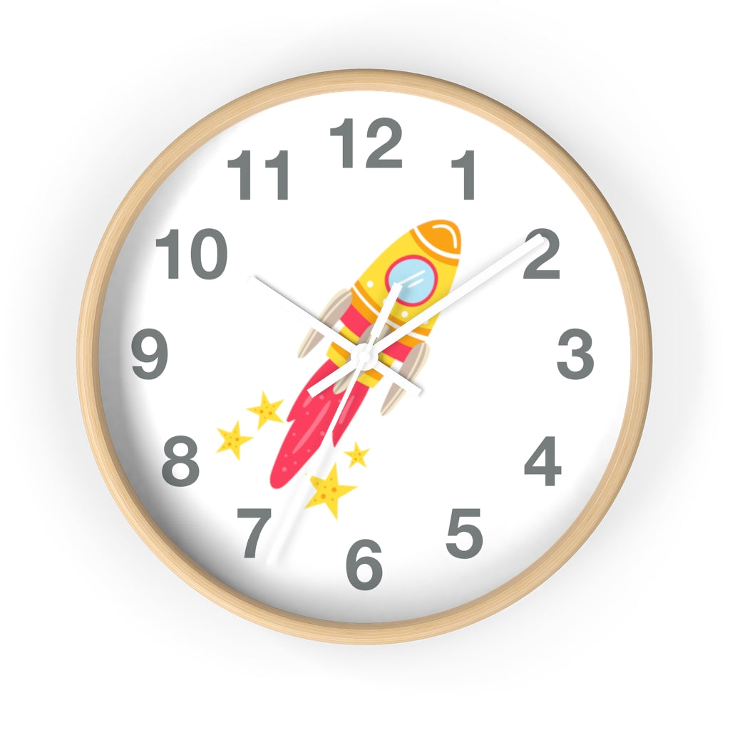 Rocket Ship Wall clock, Space Themed Decor, Astronaut Clock Home Decor