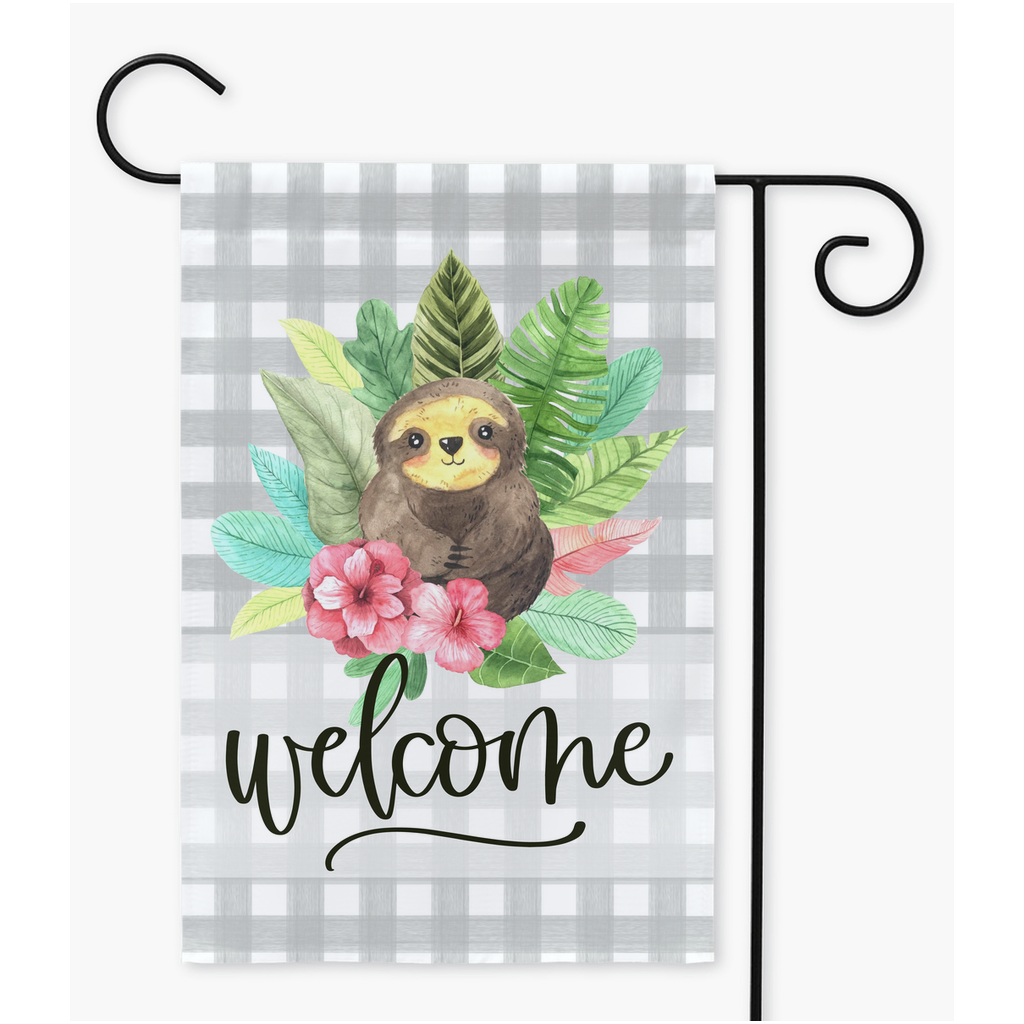 Sloth Garden Flag Flag