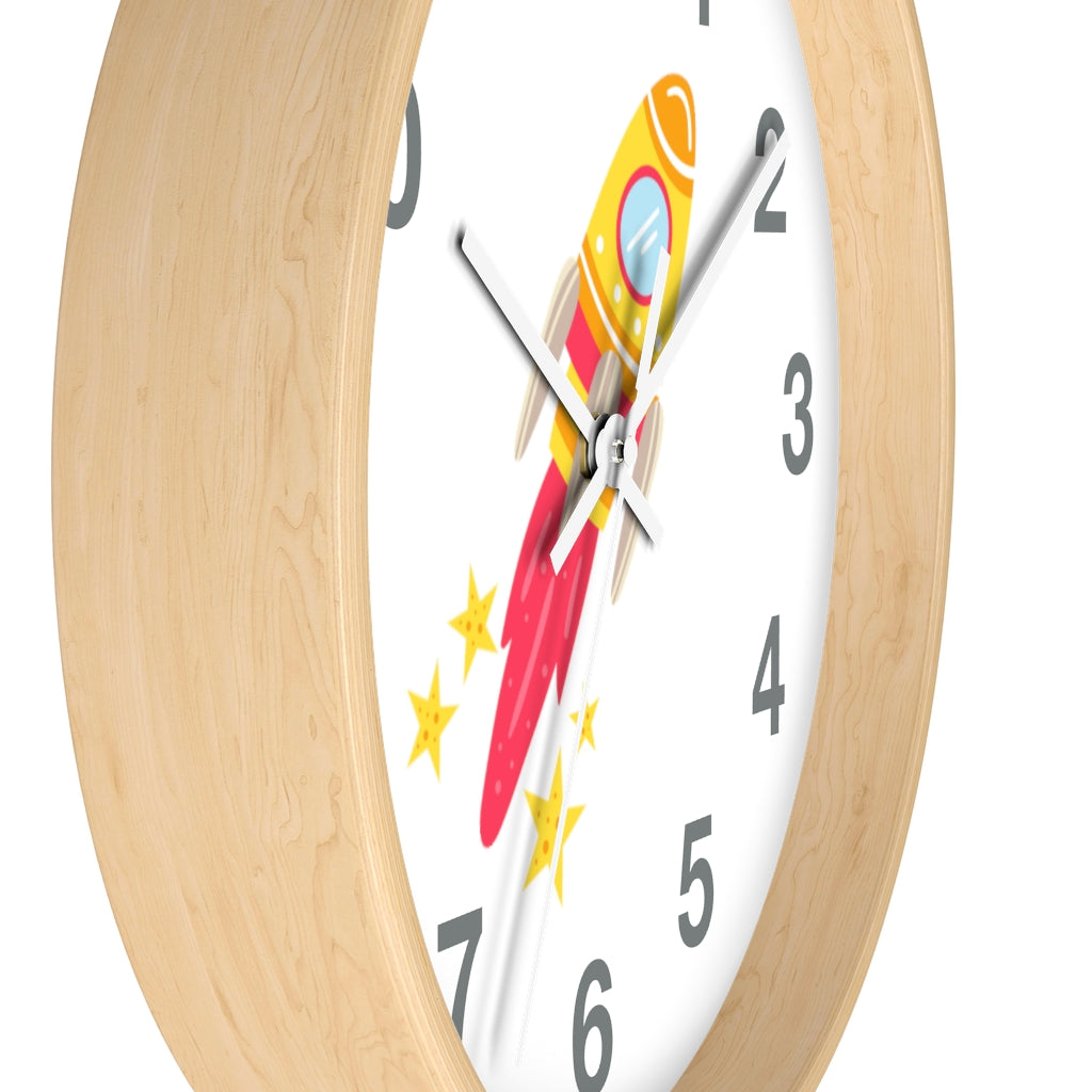 Rocket Ship Wall clock, Space Themed Decor, Astronaut Clock Home Decor