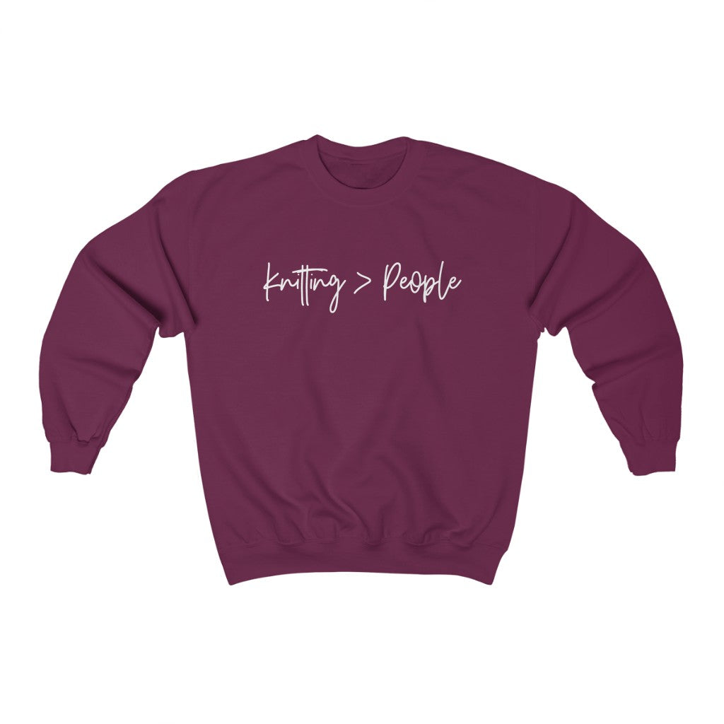 Knitting Over People Sweatshirt, Knitting Gift, Knitting Lover Sweatshirt