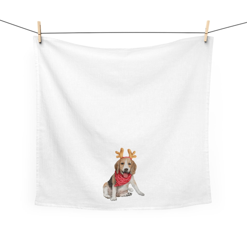 Christmas Beagle Tea Towel, Beagle Lover, Christmas Kitchen Towel, Watercolor Beagle, Dog Lover, Beagle Kitchen Decor, Dog Christma Home Decor