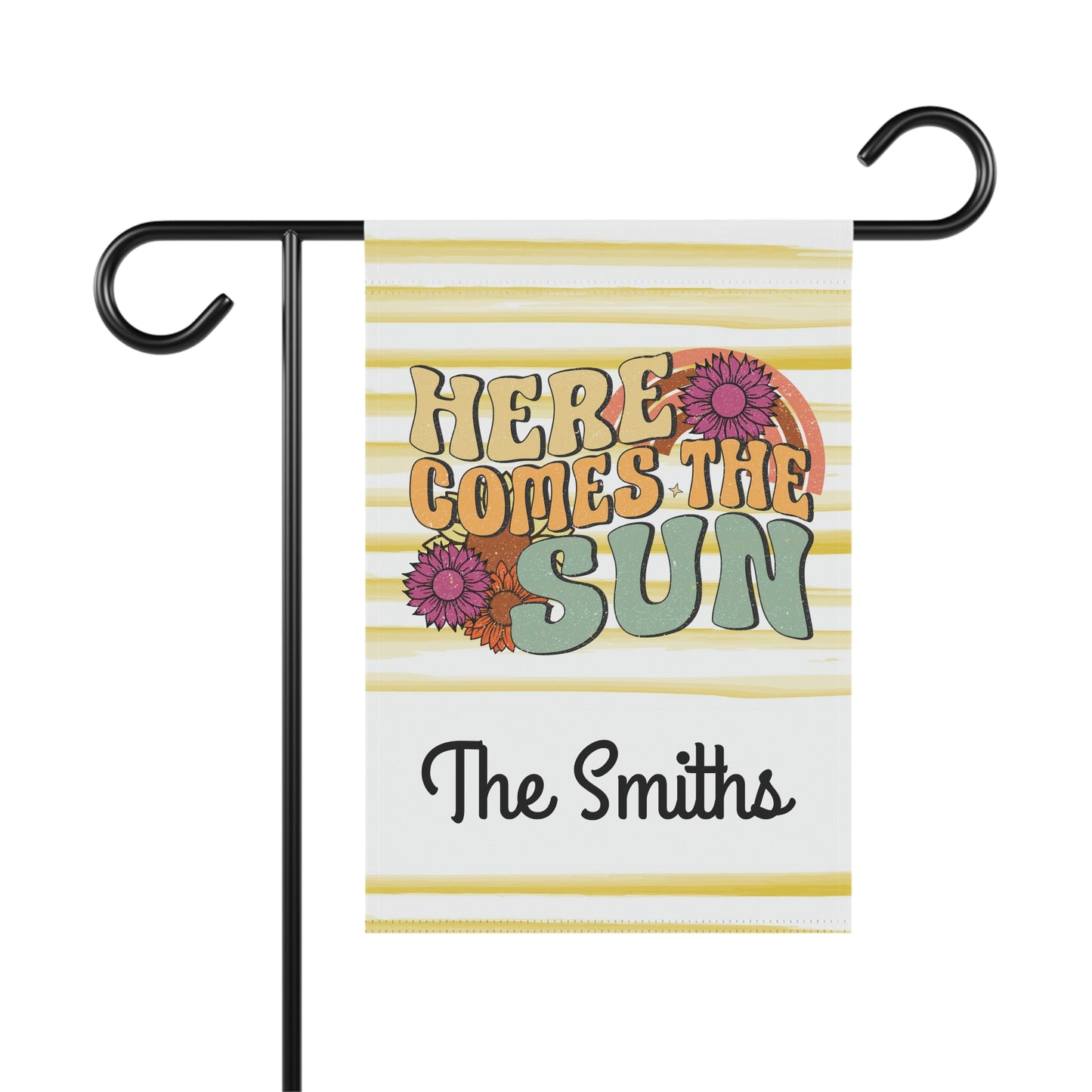 Personalized Summer Here Comes The Sun Garden Flag