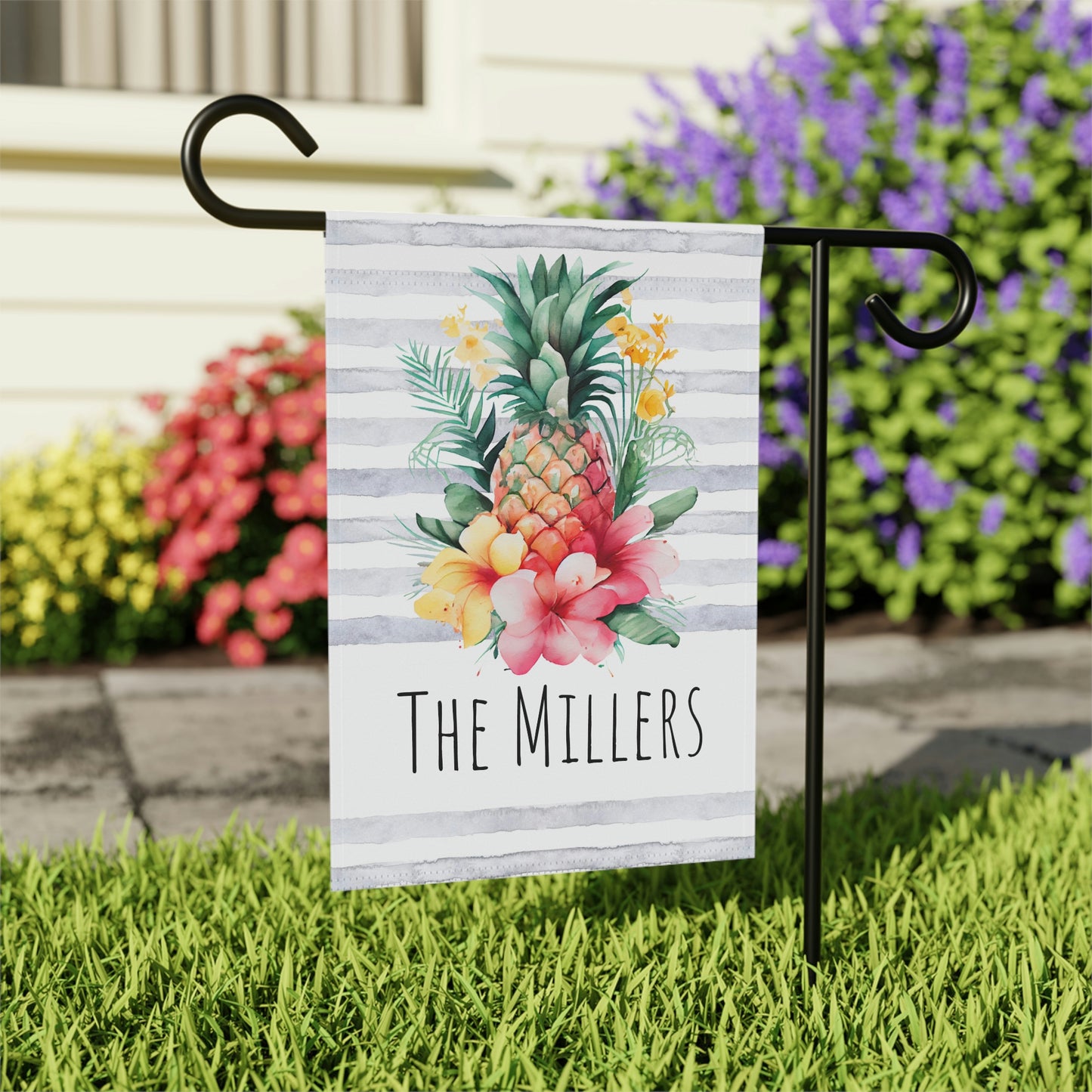 Personalized Pineapple Summer Garden Flag
