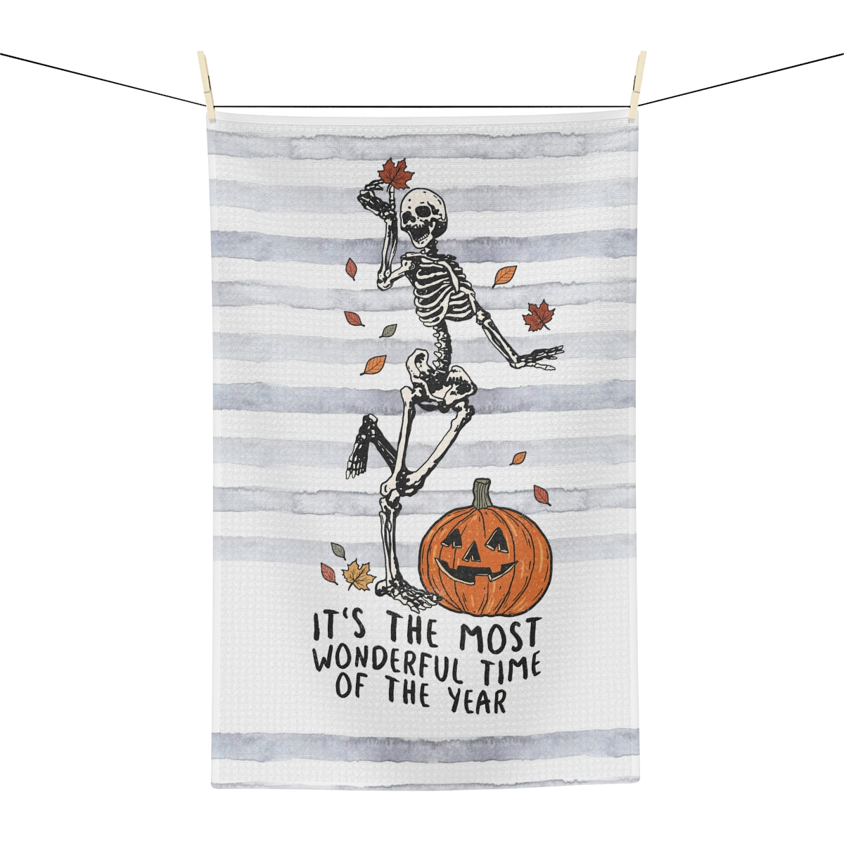 Halloween Kitchen Skeleton Waffle Towel