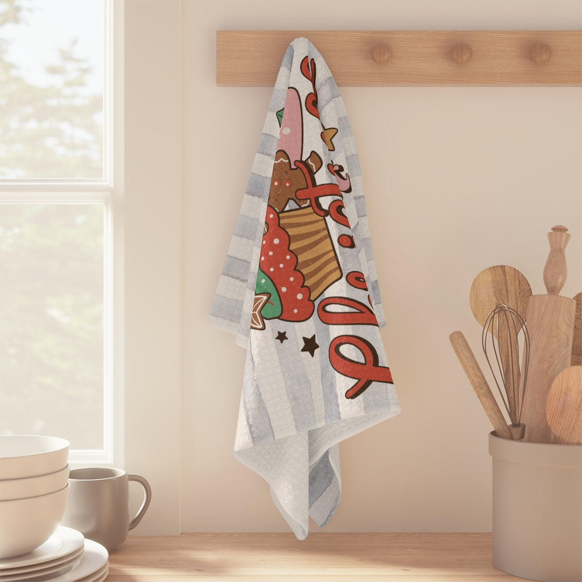 Christmas Calories Don't Count Waffle Textured Kitchen Tea Towel