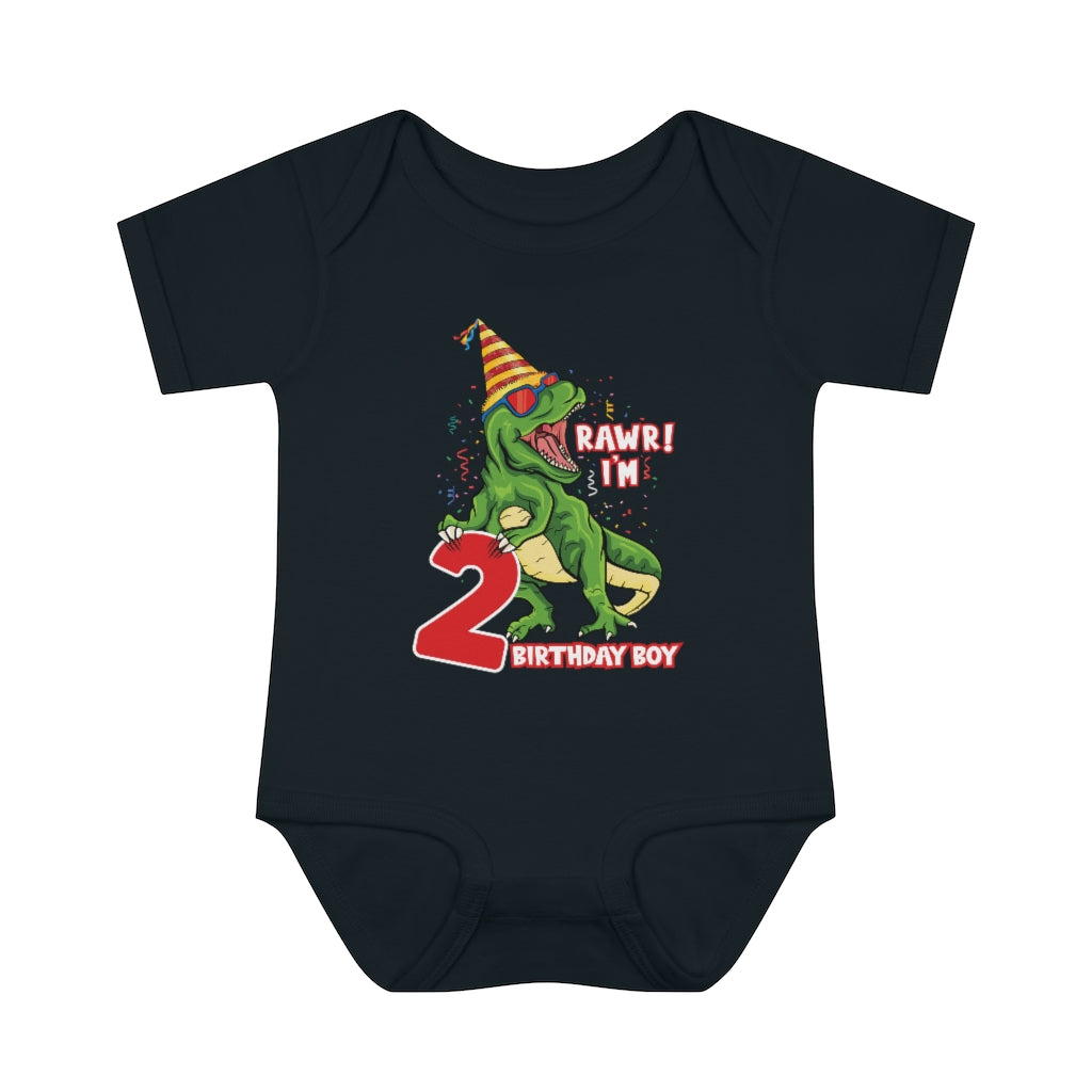 Rawr I'm Two Infant Baby Rib Bodysuit Kids clothes