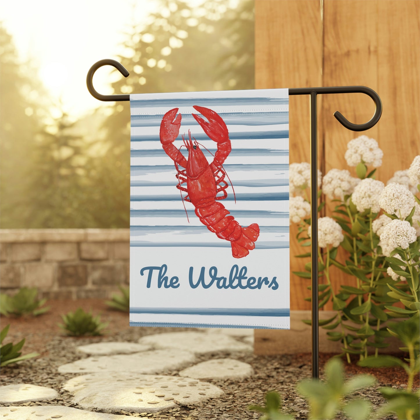 Personalized Lobster Nautical Summer Garden Flag