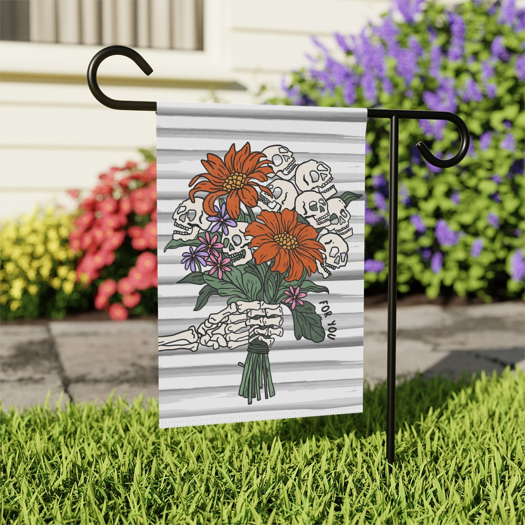 Skeleton Bouquet Garden Flag