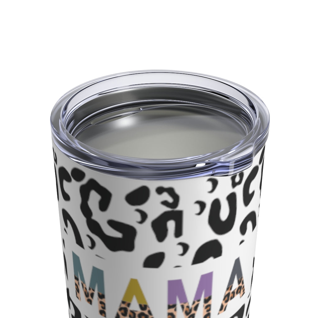 Mama Black and White Leopard Tumbler 10oz Mug