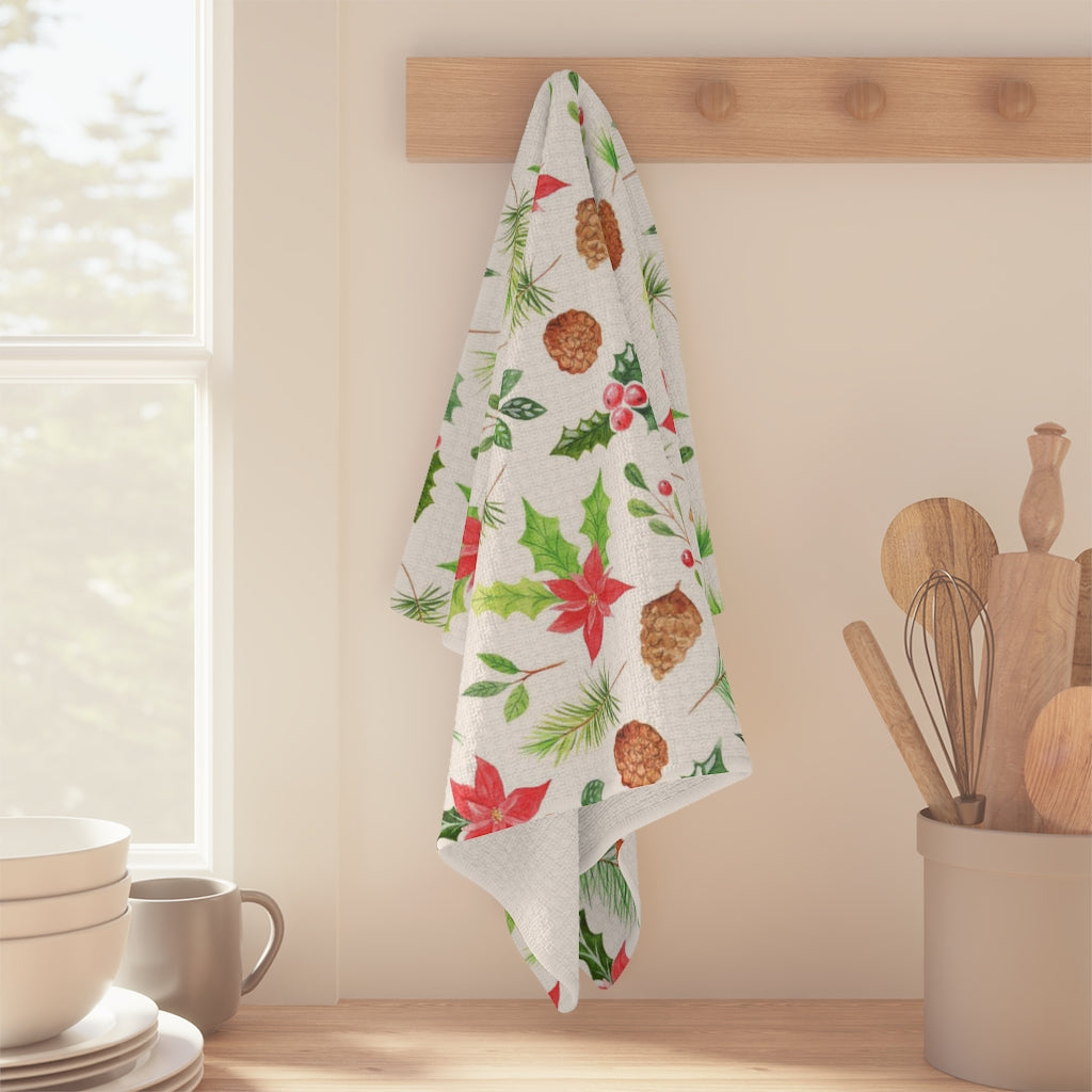 Christmas Pattern Waffle Kitchen Towel
