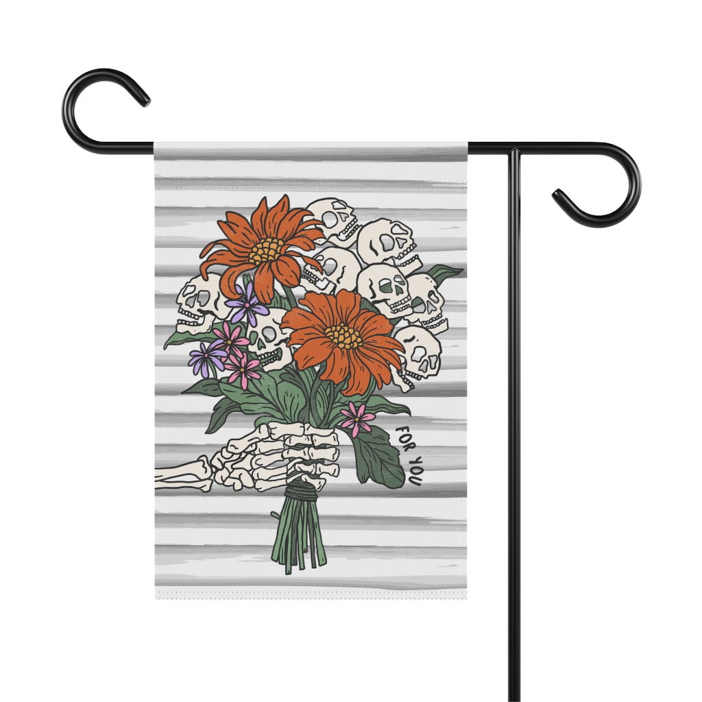 Skeleton Bouquet Garden Flag