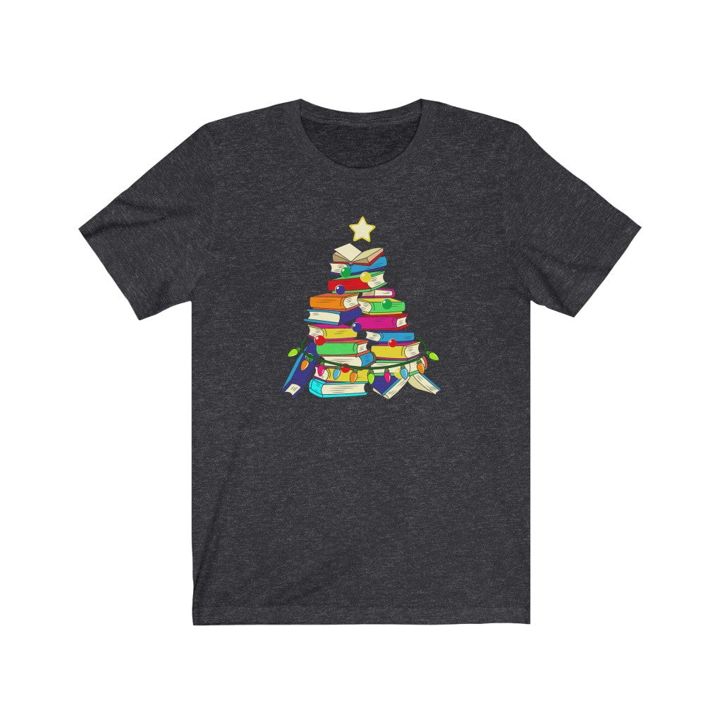 Book Christmas Tree Tower Holiday Shirt for Book Lovers T-Shirt